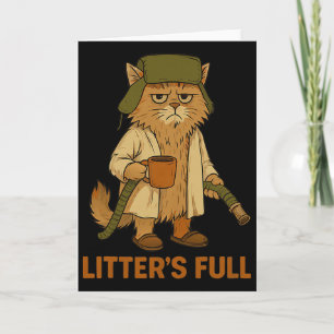 Carte Litière Pleine Drôles Amoureux de Chats Noël Xmas