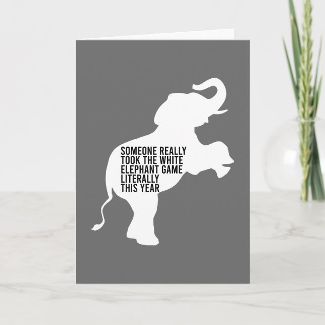 Carte Littéralement le plus drôle des cadeaux d'éléphant (Devant)