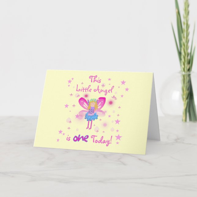 Carte Little Angel 1er Anniversaire Tshirts et cadeaux (Devant)