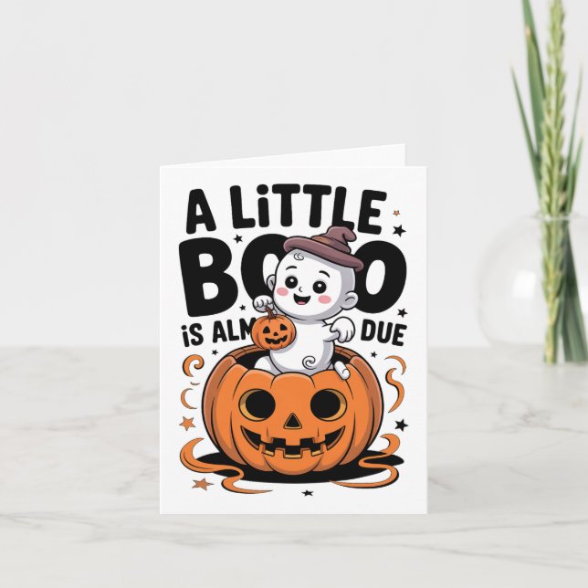Carte Little Boo Est Presque Dû Mignonne Grossesse Hallo (Devant)