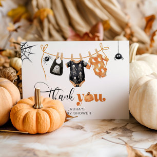 Carte Little Boo Halloween baby shower Merci