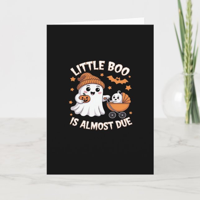 Carte Little Boo Is Almost Due - Halloween Pregnancy Rev (Devant)