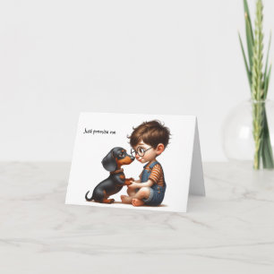 Carte Little Boy et Dachshund