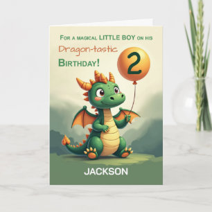 Carte Little Boy Personnalisez 2ème anniversaire mignon 