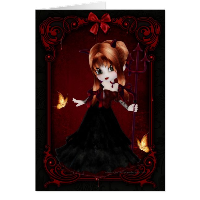 Carte Little Cookie Devil Girl Design 3 (Devant)