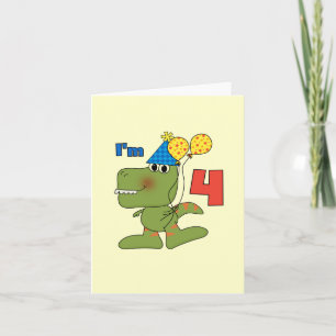 Carte Little Dino 4th Birthday Tshirts et cadeaux