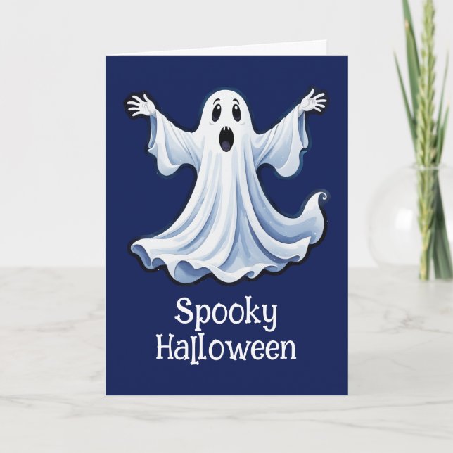 Carte Little Éffrayant Ghost - Halloween 11 - Fun Fun (Devant)