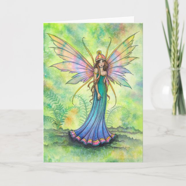 Carte Little Fern Fairy Imaginaire Art par Molly Harriso (Devant)