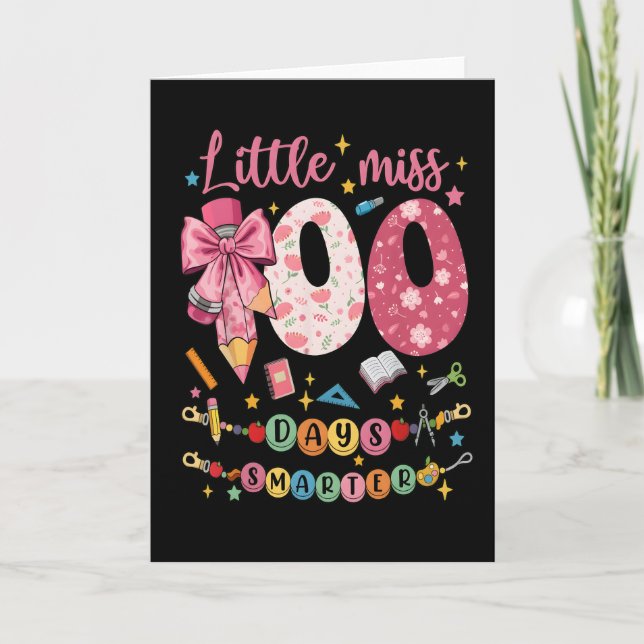 Carte Little Miss 100 Days Smarter Cute School (Devant)