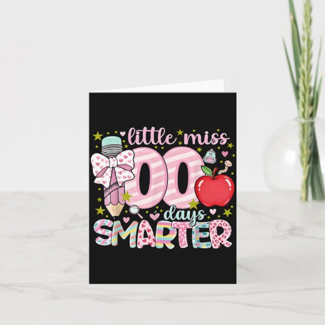 Carte Little Miss 100 Days Smarter Kids Girls 100th Day  (Devant)