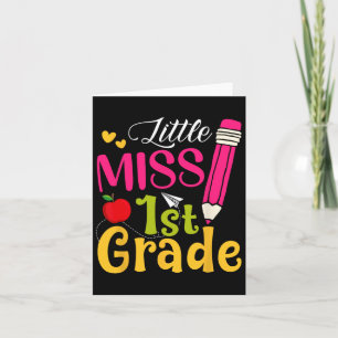 Carte Little Miss 1ère Année Cute Ck À L'École Bonjour F