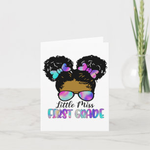 Carte Little Miss 1ère année Messy Bun Ck To School Stud