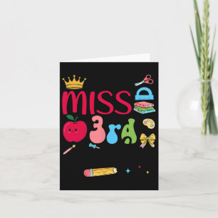 Carte Little Miss 3e Année Troisième Jour De L'École Tro