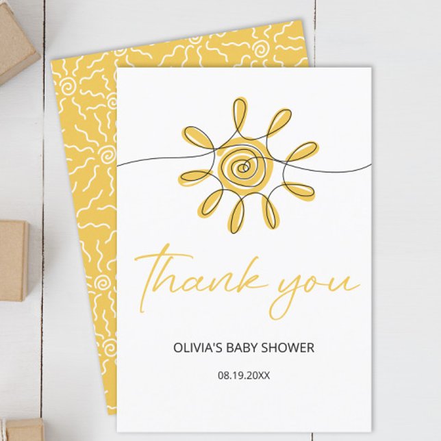 Carte Little Ray Of Sunshine baby shower merci (Créateur téléchargé)