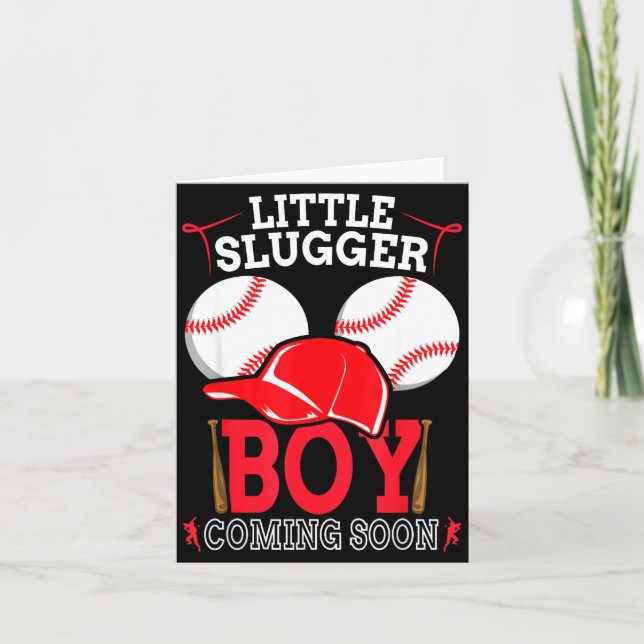 Carte Little Slugger Boy Coming Soon Baby Announcement B (Devant)