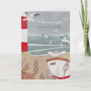 Carte Littoral avec illustration mignonne de goélands gr