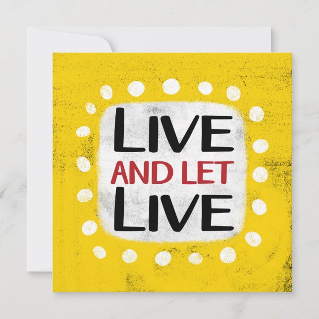 Carte Live Et Laisser Live Grey Card (Devant)