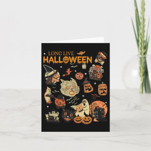 Carte Live Halloween Citrouille Vintage sorcier fantôme 