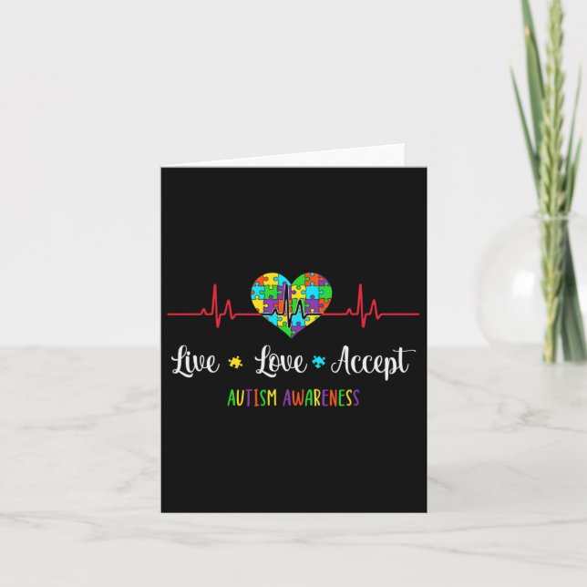 Carte Live Love Accepter Sensibilisation sur l'autisme H (Devant)