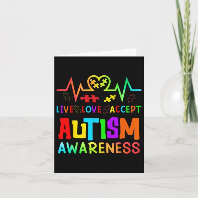 Carte Live Love Accepter Sensibilisation sur l'autisme R (Devant)