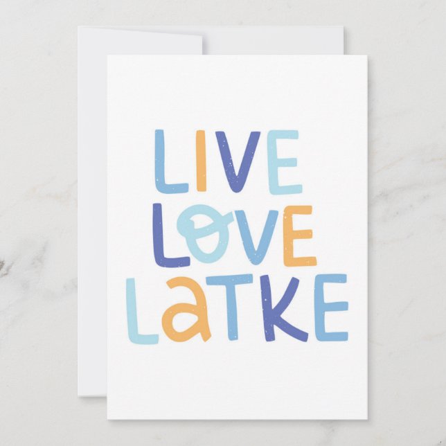 Carte Live Love Latke Hanoukka Design (Devant)