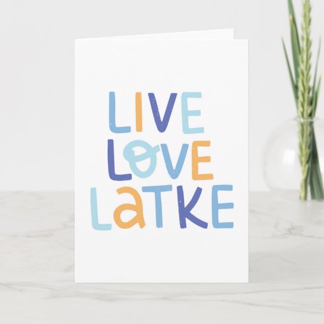 Carte Live Love Latke Hanoukka Design (Devant)