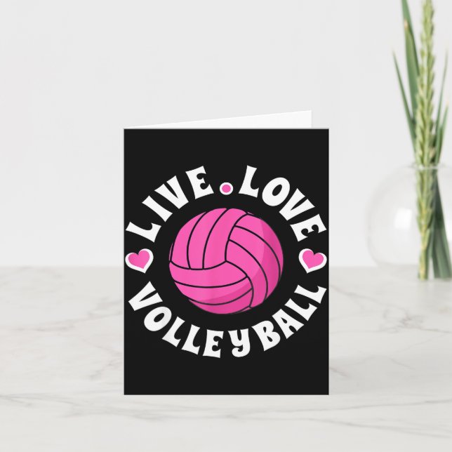 Carte Live Love Volleyball For Women Girls Volleyball Fa (Devant)
