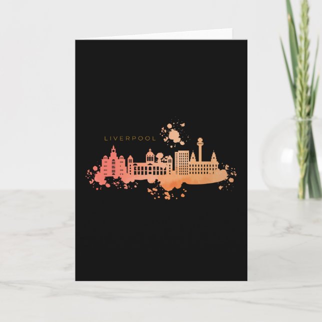 CARTE LIVERPOOL WATERCOLING SKYLINE (Devant)