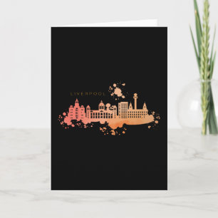 CARTE LIVERPOOL WATERCOLING SKYLINE