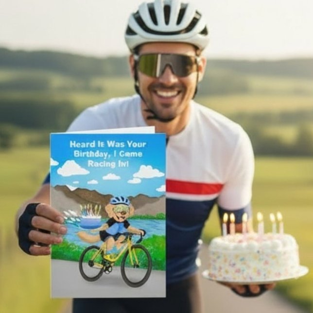 Carte Livraison de gâteau d'anniversaire de vélo de chie (Créateur téléchargé)