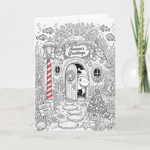 Carte Livre de coloriage de Noël : Océan Amusant