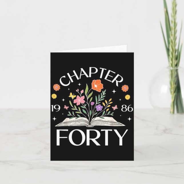 Carte Livre de fleur sauvage pour 40e anniversaire Chapi (Devant)