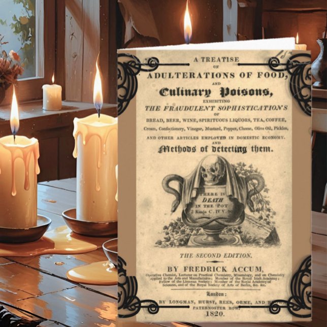 Carte Livre de poisons culinaires de 1820 crâne antique (Créateur téléchargé)