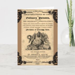 Carte Livre de poisons culinaires de 1820 crâne antique