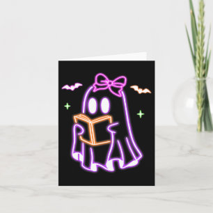 Carte Livre fantôme Lecture Halloween Cute Livre fantôme