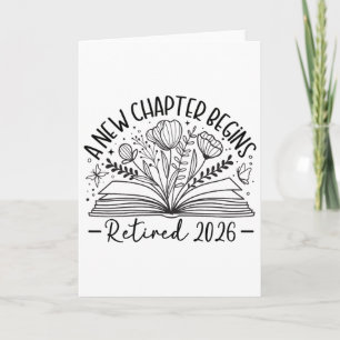 Carte Livre floral Un nouveau chapitre commence Retraité