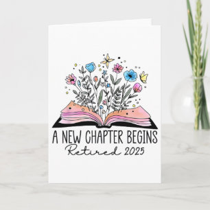 Carte Livre floral Un nouveau chapitre commence Retraité