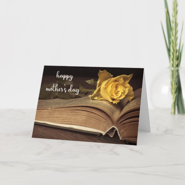 Carte Livre vintage et fête des mères Roses (Devant)