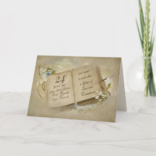 Carte Livre vintage pour le 24e anniversaire du Mariage