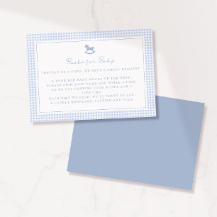 Carte Livres Cheval à Bascule Gingham Bleu pour Bé