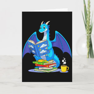 Carte Livres de lecture cool Dragon amateur de livres Bi