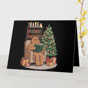 Carte Livres de lecture Rétro Gingerbread Noël Enseignan