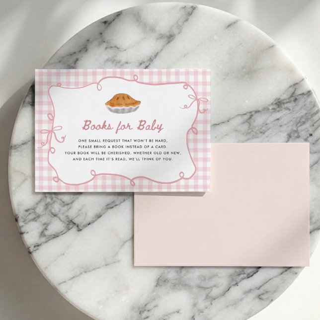 Carte Livres pour Bébé Rose Gingham Cutie Pie (Créateur téléchargé)
