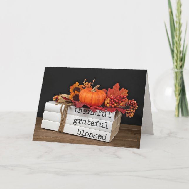 Carte Livres Thanksgiving d'automne (Devant)