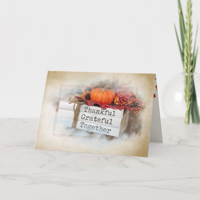 Carte Livres Thanksgiving d'automne (Devant)