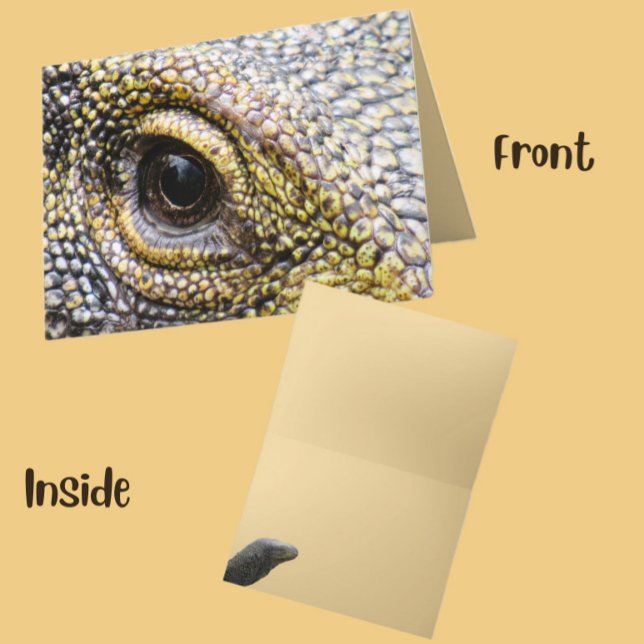 Carte Lizard Flat Moniteur Crocodile (crocodile monitor folded card)