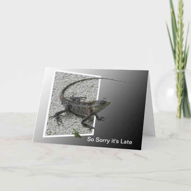 Carte Lizard Flick Belated Birthday Card (Devant)