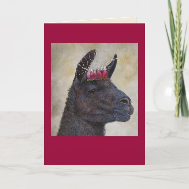 Carte Llama avec couronne de radis (Devant)