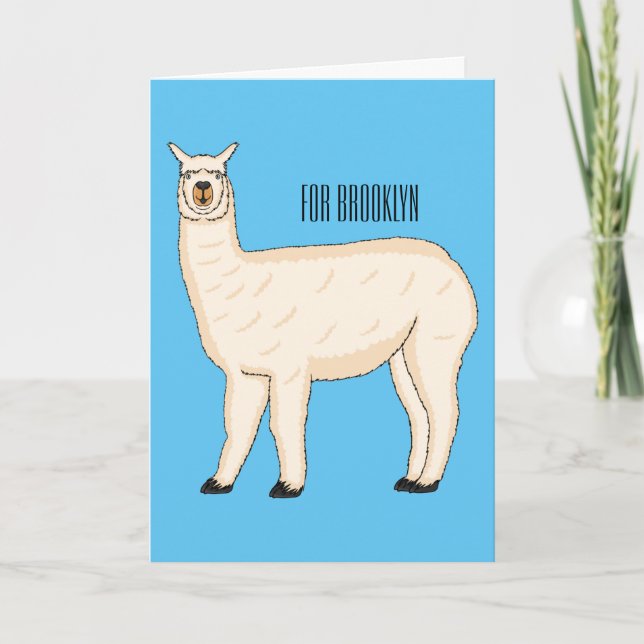Carte Llama cartoon illustration   (Devant)