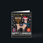 Carte Llama drôle et heureux Llamakah avec Menorah<br><div class="desc">Llama drôle et heureux Llamakah avec Menorah</div>